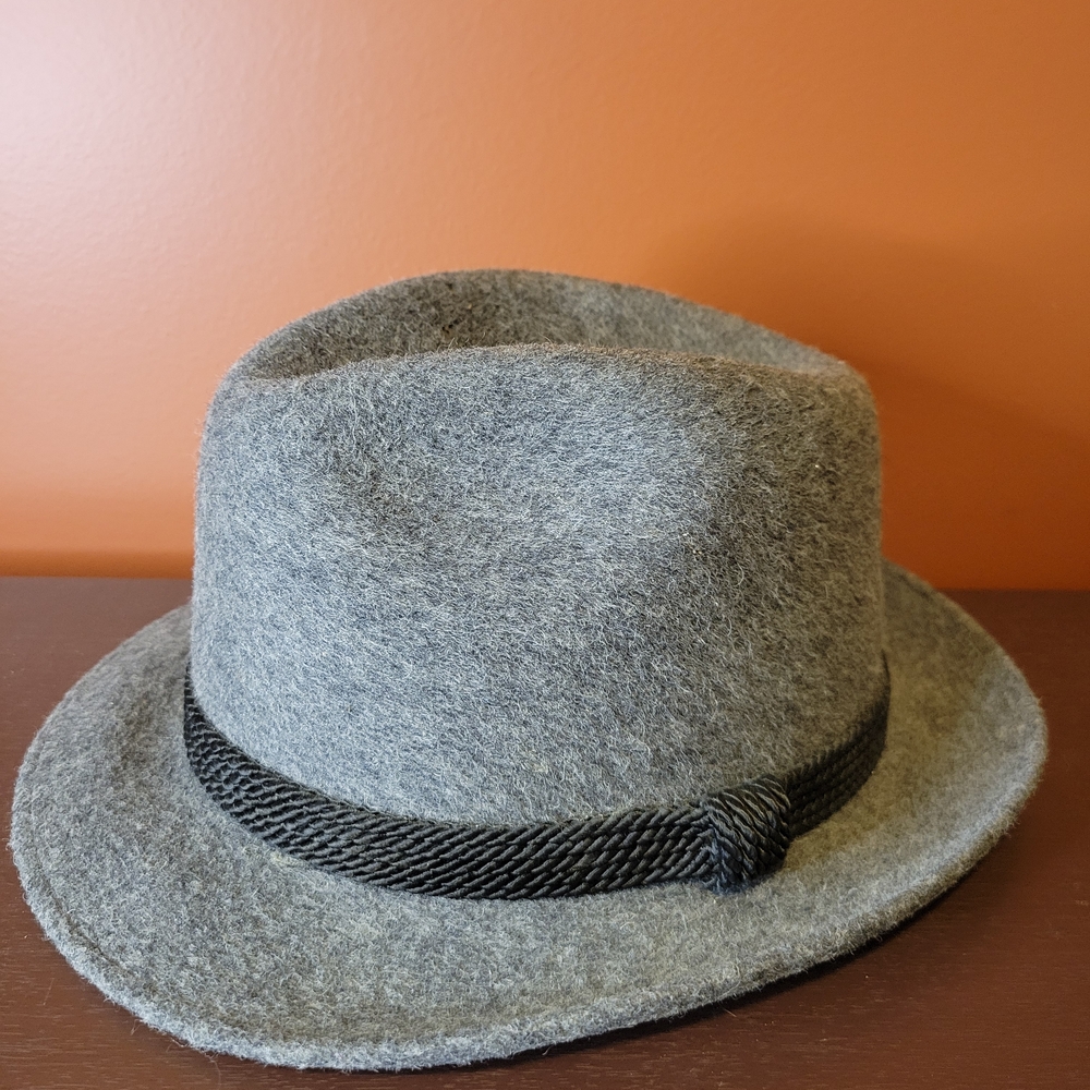 Stetson Made in USA Mallory Wool Fedora - Gray with Black Band - Size 7